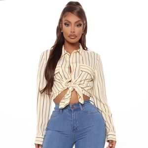 Fashion Nova Striped Button-down Shirt